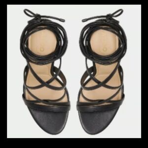 Aldo Marylou Strappy Lace Up Stiletto Sandals Black Women's Size 6.5